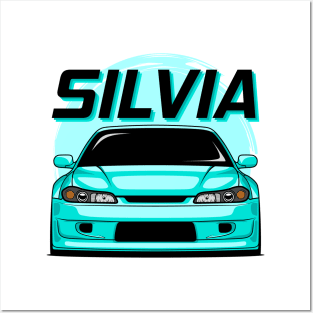 Silvia S15 Cyan Posters and Art